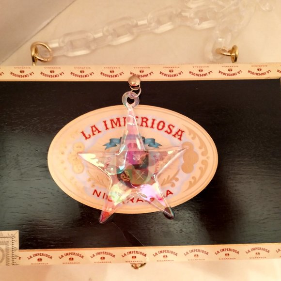 Original Suenos de Saundra Upcycled La Imperiosa Cigar Box Purse "SHINING STAR" - Picture 15 of 15
